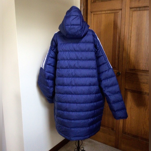 Adidas long down filled Parker, Blue, 2XL - Picture 6 of 9